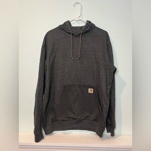 Carhartt Men’s Dark Gray K288-026 CLASSIC LOGO SLEEVE Hood SWEATSHIRT, Sz Medium